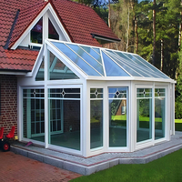 Fenêtre à battant en aluminium à rupture de pont thermique Yuantai pour hôtel-villa moderne, chambre jardin toutes saisons, double vitrage trempé, sur mesure incliné