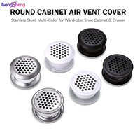 Grille d'aération ronde encastrée pour meuble, grille de ventilation pour armoire à chaussures et placard