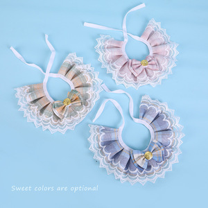 Bufanda de encaje para gatos con diseño de cuadrícula de colores, corte princesa, decorativa para gatos, para todas las estaciones - Product Image 3