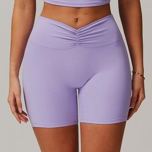 Short de motard en nylon taille haute pour femmes en gros vêtements de sport de fitness avec motif solide pour le yoga respirant à séchage rapide - Product Image 6