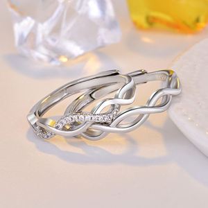 Anillo De Acero Inoxidable Platinum Plated Sparkling Hollow Design <b>Couple</b> <b>Ring</b> Men and Women Lover <b>Ring</b> for Valentine's Gift - Product Image 4