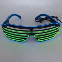 Lunettes à volets LED néon lumineuses EL Wire pour festivals et soirées - Fonctionnant sur piles, commande par bouton, portables pour bars et fêtes