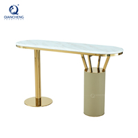 Table console d'entrée créative de luxe design italien dernière tendance table console d'entrée haut de gamme en pierre naturelle et miroir