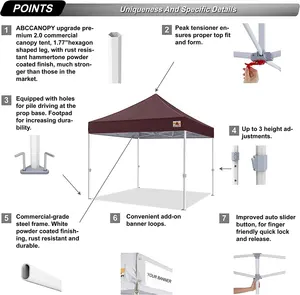 10x10' Pop UP Tent Canopy Tent 1-Button Push Outdoor Portable Instant Folding Canopy Heavy Duty Pop Up Gazebo