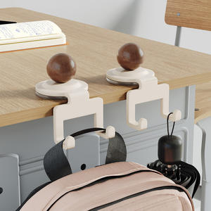 Gancho de succión Monleita, gancho doble de 1-3 kg, imitación madera, madera maciza, para escritorio, mochila, uso en oficina - Product Image 3