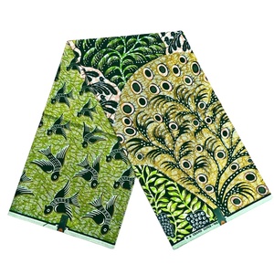 Tissu en coton 100% Ankara <span class=keywords><strong>Wax</strong></span> africain, 6 yards, prix de gros, toucher doux, brillance naturelle, batik grand super brillant, pour vêtements et sacs - Product Image 1