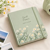 Album photo et livre de souvenirs élégant à couverture rigide avec motif floral marguerite, avec bande élastique, idéal pour les cadeaux de voyage