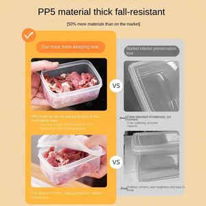 Kitchen <b>Refrigerator</b> Storage Box Food Grade Freezer Special Fresh-Keeping Antibacterial Frozen Meat Box Sealed Lid PP Plastic - Product Image 4