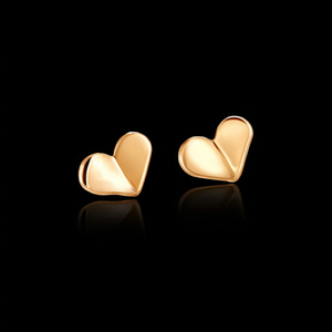 Pendientes de Botón con Forma de Corazón, Acero Inoxidable 316L, Chapado en Oro PVD, Joyería de Moda - Product Image 3
