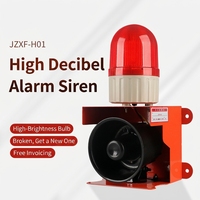 Sirène d'alarme 120 dB 12 V/24 V/220 V/380 V avec lumière d'avertissement LED et klaxon, montage mural, étanche IP54 pour extérieur, usine, entrepôt