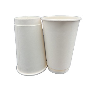 12/16oz doppia parete bianco cartone di <span class=keywords><strong>carta</strong></span> tazza di caffè con coperchio PS tazza di caffè <span class=keywords><strong>bicchieri</strong></span> caldi - Product Image 1