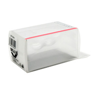 Boîte cosmétique rectangulaire en plastique transparent PET recyclé imprimée sur mesure, éponge à maquillage en plastique transparent avec emballage coloré