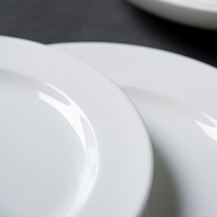 Assiettes en porcelaine blanche ensemble de vaisselle grandes assiettes plates assiette à dîner 11 pouces pour banquet horeca