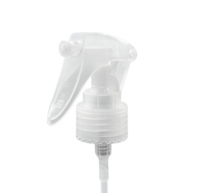 Nouveau design, vente en gros, pompe à brume fine 24/410 en plastique transparent avec interrupteur gauche-droite et verrouillage, mini pulvérisateur à gâchette pour bouteilles de nettoyage