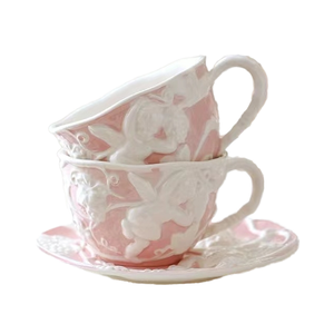 British 220ml Barista <b>Ceramic</b> Coffee <b>Cup</b> & Saucer Vintage Britain Embossed Porcelain Mug & Plate Europe Design Style - Product Image 4