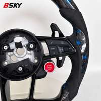Volant en fibre de carbone forgée bleue avec LED pour Audi R8 A3 8Y 8P 8V B8 B9 TTS A4 A5 A6 C7 C8 A8 Q3 Q5 S3 S4 S5 Rs4