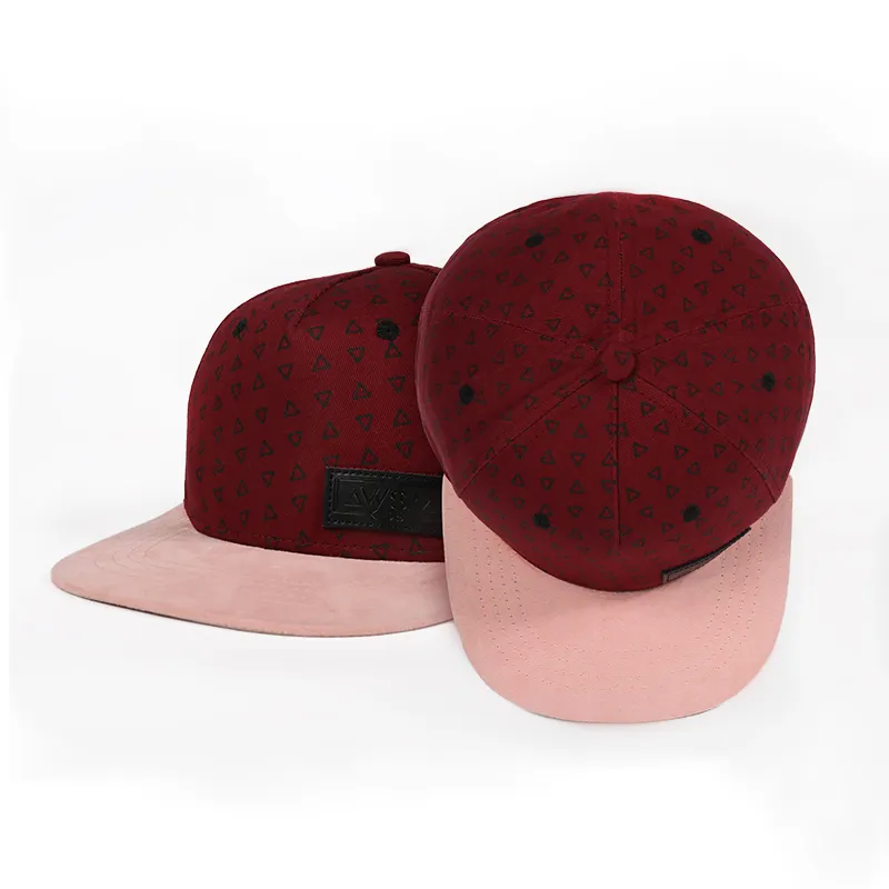 Nouveau réglable 5/6 panneaux Snap Back casquette de camionneur pour enfants enfant cuir Patch Snapback chapeau imprimé sous bord casquette de Baseball