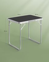 Meubles d'extérieur, table pliante de camping portable pour la plage et les pique-niques, avec étui en fer et effet bois