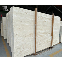 Dalles de travertin blanc beige Wabi-sabi JZ Stone - Surface polie/lustrée durable pour comptoirs de cuisine, murs extérieurs, villas