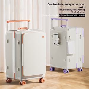 <span class=keywords><strong>Valise</strong></span> cabine 20 pouces avec compartiment humide/sec, roues en caoutchouc, poignée télescopique large et porte-gobelet, personnalisable directement en usine - Product Image 2