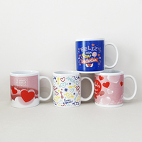 Lots de tasses à café en céramique en forme de cœur rouge assortis pour la Saint-Valentin, vente en gros, stock en vrac, articles en lot, commande et expédition