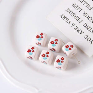 Cartoon Printed DIY Mobile Phone Chain Accessories Warm Color Sugar Cube Acrylic Beads <b>Plastic</b> & Lucite Square & <b>Sweet</b> - Product Image 6