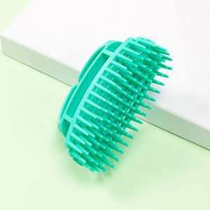 Silicone Scalp Massage <b>Brush</b> For <b>Hair</b> Care <b>With</b> <b>Soft</b> <b>Bristles</b> Green And Teal Colors - Product Image 3