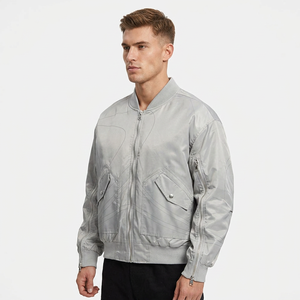 Blouson Bomber Rétro Double Face pour Homme, Col Montant, Coupe-Vent, Fermeture Éclair en Cuir, Doublure Polaire, Veste d'Hiver pour Homme - Product Image 2