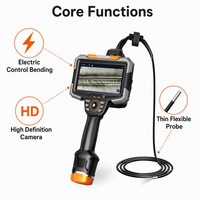Endoscope industriel |   Articulation électrique |   Écran tactile HD 5,7 pouces 1080P 2MP |   Détection automatique des défauts |   360 ° /210 ° |   IP67