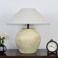 Lampe de table en céramique moderne et minimaliste, abat-jour en tissu, LED anti-éblouissement, pour salon, chambre à coucher, chevet, directement de l'usine
