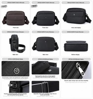 Sac à bandoulière léger et antivol en PU et polyester pour homme, style mode, luxe, résistant à l'eau, multi-poches, sac messager croisé