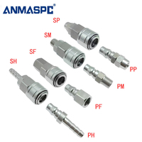 Coupleur d'accouplement pneumatique autobloquant SH PH SM PM SF PF à déconnexion rapide à air fileté en fer de type C