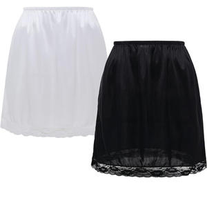 Jupe trapèze européenne et américaine avec doublure intérieure en <span class=keywords><strong>satin</strong></span> respirant antidérapante, sécurité, grande taille, jupe courte - Product Image 5