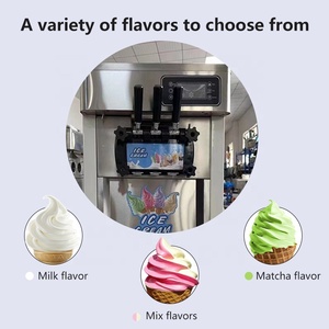 Nhà sản xuất giá xách tay nhà mềm phục vụ máy làm kem thương mại 2 + 1 hương vị dọc Máy làm kem giấy chứng nhận CE - Product Image 3