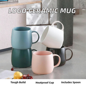 Tasse à café en céramique grande capacité 450 ml avec logo personnalisé, cadeau d'entreprise, mug pour la rentrée scolaire, couleur unie - Product Image 6