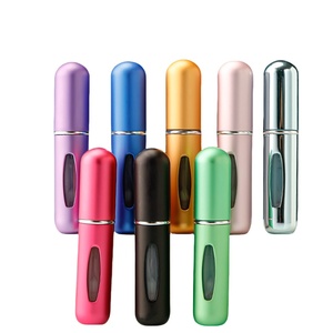 Luxury Travel Size Empty Portable Pocket Face Cream Refillable Atomizer Glass <b>Bottle</b> <b>Plastic</b> Collar for Mini Spray Colorful - Product Image 1