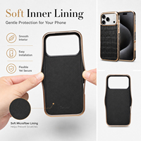 Étui de téléphone antichoc en cuir véritable à motif crocodile électroplaqué, personnalisé, directement de l'usine OEM/ODM, pour la série Apple
