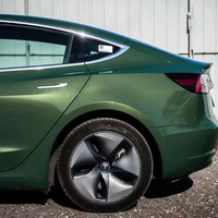 WRAPMASTER 1.52*17m Film de protection de voiture en vinyle métallisé brillant PET vert nuit éblouissant PVC anti-rayures pour décoration automobile