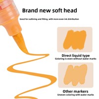 Marqueur acrylique liquide à tête souple Enmi pour imprimante 3D, 24 couleurs, stylo spécial pour étudiants en art, en boîte
