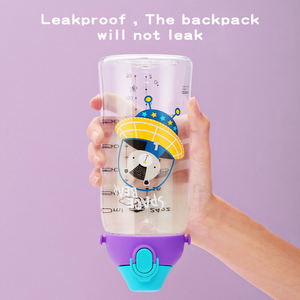 UZSPACE 480ML plástico logotipo personalizado niños lindo dibujos animados Jardín de Infantes Escuela Primaria estudiante botella de agua con manga - Product Image 4