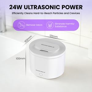 Nettoyeur <span class=keywords><strong>à</strong></span> <span class=keywords><strong>ultrasons</strong></span> domestique 45 kHz, nouveau, réservoir en acier inoxydable de 200 ml avec 3 modes pour bijoux et <span class=keywords><strong>lunettes</strong></span> - Product Image 5