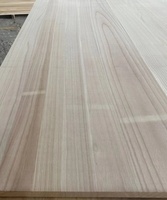 Paneles de madera blanda de 4x8 pies, tableros de madera Pawlonia pegados con borde, tablón de madera maciza para muebles y paneles de pared