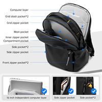 Mochila para Portátil de 15.6 Pulgadas con Puerto de Carga USB, Mochila de Viaje para Negocios, Resistente al Agua, Oxford, Antirrobo, Ligera