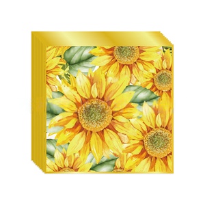 Nuovo acquerello a tema girasole usa e getta Set piatti di carta tazze fazzoletti a forma di <span class=keywords><strong>fiori</strong></span> <span class=keywords><strong>per</strong></span> la decorazione di <span class=keywords><strong>torte</strong></span> uso del partito - Product Image 5