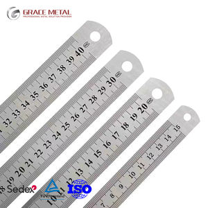 Penggaris Logam Profesional Multi-Panjang Presisi Tinggi dari Baja Tahan Karat dengan Logo Terukir Laser, Sistem Metrik dan Inci - Product Image 1