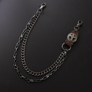 Unisex Metal Waist <b>Chain</b> Zinc Alloy Cross Design Double Ring For <b>Jeans</b> Punk Style Daily Wear Hip Hop Fashion Accessory - Product Image 3