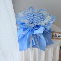 Blauw geconserveerd rozenboeket, op maat gemaakte eeuwige roos, Valentijnsdag cadeau, echt eeuwigdurend bloemenboeket voor vriendin, jubileum