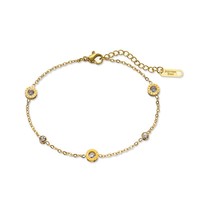 Bracelet en acier inoxydable pour femme, élégant, résistant à l'eau, durable, ne se décolore pas, de haute qualité, tendance, petit, avec chaîne à maillons en zircon, luxueux et exquis