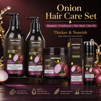 Kit Professionnel 4-en-1 pour la Croissance Capillaire : Shampoing, Après-Shampoing, Masque Capillaire et Huile Essentielle à la Biotine et Kératine