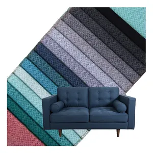 La mejor tela de sofá de poliéster Color sólido tejido al por mayor tela de sofá barata